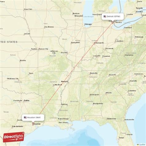 $37 Flights from Houston (IAH) to Detroit (DTTA) 